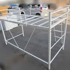 ロフトベッド ハイベッド スチール製 シングル ホワイト 【自社配送は札幌市内限定】店頭お引き取り歓迎の画像