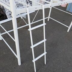 ロフトベッド ハイベッド スチール製 シングル ホワイト 【自社配送は札幌市内限定】店頭お引き取り歓迎の画像