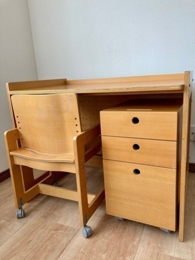 無印良品ブナ材　机三点セット