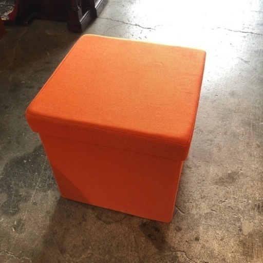 △▼収納 オットマン 37cm オレンジ ①▼△AK748