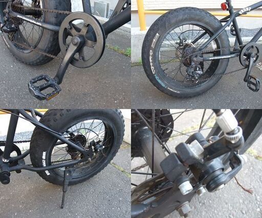 ファットバイク BRONX 20×4.0インチ 7段切替 自転車 ブロンクス 黒 ブラック FAT BIKE 7段ギア ☆ 札幌市 北
