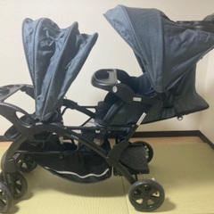 KATOJI 2人乗りベビーカー　2人でゴーDX(デニム)