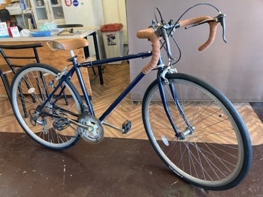【タイヤ・チューブ新品！】700×28c ロードバイク　21段変速　ネイビー
