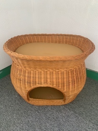 訳あり未使用品！天然籐ネコちゃんハウス ラタンキャットハウス 2段ベッドタイプ