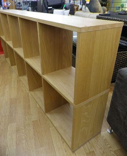 無印良品 スタッキングシェルフ 5段×2列 オーク材 200×82㎝ オープンラック MUJI 飾り棚 本棚 間仕切りにも　西岡店