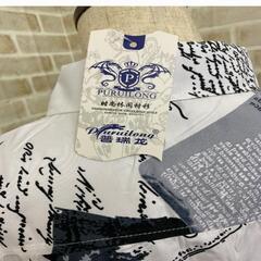【新品未開封】メンズ・柄シャツ・韓国・ホワイト・Lサイズの画像