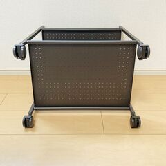 [直接取引] ドウシシャ キッチン ラック ワゴン 2段 キャスター付き カラーボックス ダークブラウン 幅43×奥行29.5×高さ47cmの画像