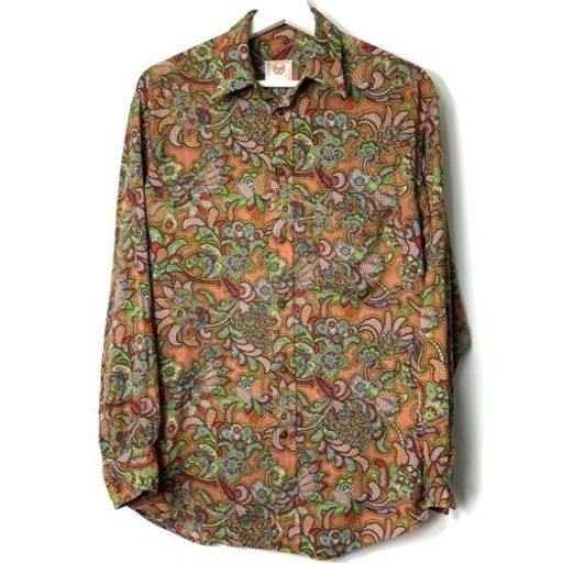 STEFANEL ステファネル 長袖 シャツ ペイズリー柄 M イタリア製 希少 正規品 古着 カジュアル ドレス パーティー フォーマル mixsculture ミックスカルチャー