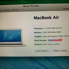 macbook air 2013 11インチ　の画像