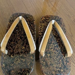 未使用　アンティーク　塗りの下駄の画像