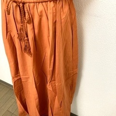 【新品】コットン100%ロングワンピース  オレンジの画像