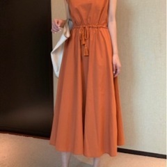 【新品】コットン100%ロングワンピース  オレンジ