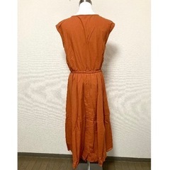 【新品】コットン100%ロングワンピース  オレンジの画像