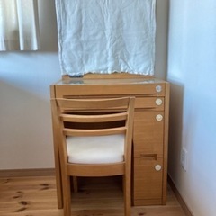 大塚家具　天然木使用　ドレッサー&チェアーセット