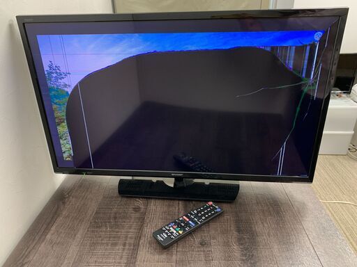 ジャンク◆液晶割れ◆SHARP/AQUOS◆2T-C32AE1◆32型テレビ◆リモコン付き