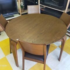 【リサイクルストアスターズ鹿大店】ラウンドダイニングセット　4脚　丸形ダイニングテーブル