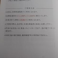 恵那峡遊覧船運賃　割引券の画像