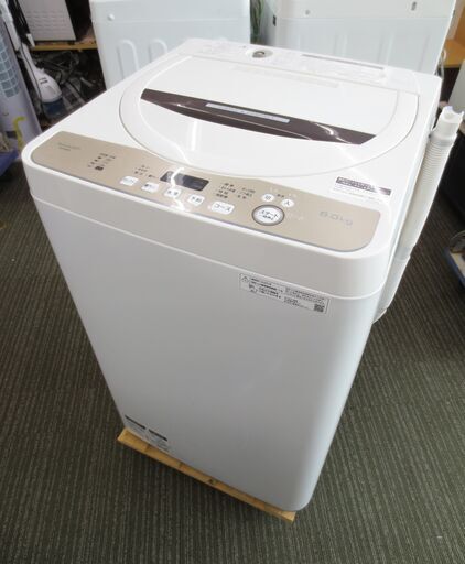 値下げ■2020年製！SHARP　6kg　洗濯機　ES-GE6D-T　穴なし槽で節水・黒カビブロック