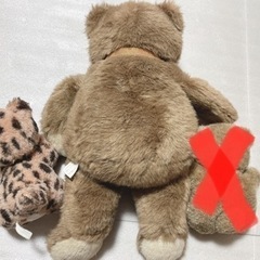 レトロ BIGクマのぬいぐるみ＋ヒョウのセットの画像