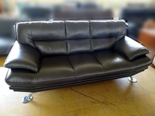 3人掛ソファ レザー 3Pソファ 家具 インテリア メーカー記載なし