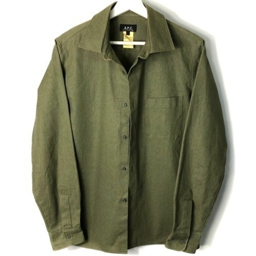 APC アーペーセー 長袖 シャツ ジャケット カーキ L フランス製 ヴィンテージ ビンテージ 希少 正規品 古着 カジュアル ウェア mixsculture ミックスカルチャー