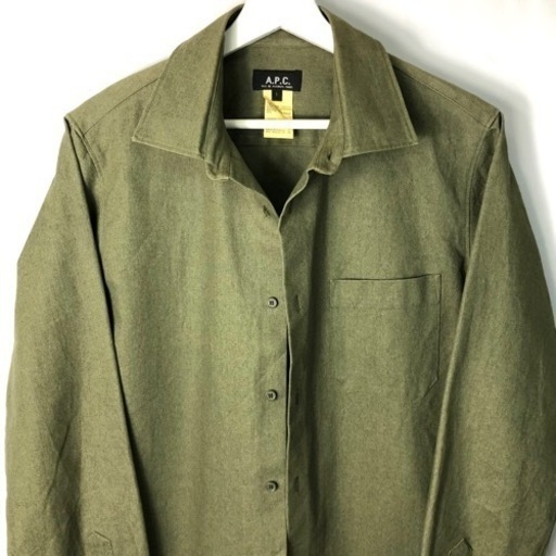 APC アーペーセー 長袖 シャツ ジャケット カーキ L フランス製 ヴィンテージ ビンテージ 希少 正規品 古着 カジュアル ウェ