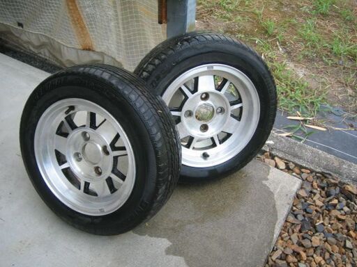 旧車　日本製　オカモト　理研　エンケイ　AL-DASH　ボート　トレーラー　2本　ホイルのみ