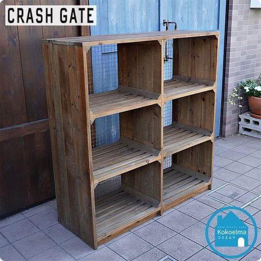 展示品◆CRASH GATE(クラッシュゲート)/knot antiques(ノットアンティークス)のANETT(アネット) オープンシェルフ 2×3です。店舗などにもオススメの杉古材のラック♪CG421
