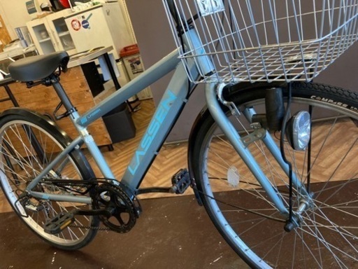 【タイヤ・チューブ新品！】6段変速　26インチ自転車　水色