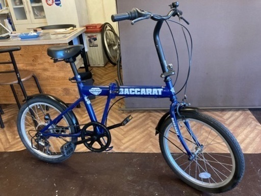 取引き中【6段変速】20インチ折りたたみ自転車　ブルー
