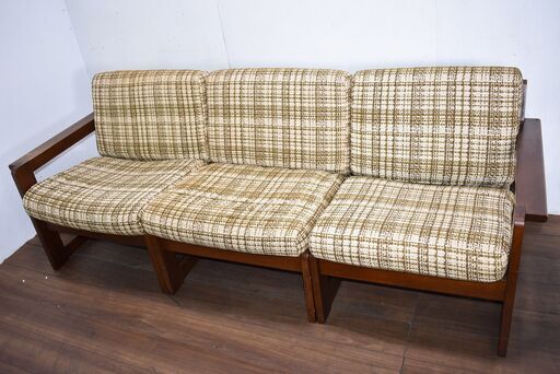 【ヤ取】≪zy581≫レア/希少 YAMAHA/ヤマハ 3人用/3ピース ソファ 3脚セット 日本楽器製造 リビング/ダイニング 40718-05