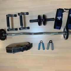 Wシャフト バーベルと重り2.5kg×2 その他 トレーニング用具