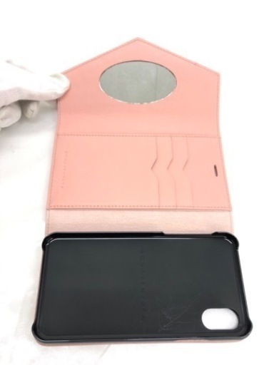 ボナベンチュラ　iphoneX・XSケース　ピンク　ミラーケース肩掛けストラップ