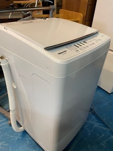 【美品】2020年製 全自動洗濯機 Hisense 5.5kg HW-G55B-W 簡易乾燥モード付き ホワイト 縦型洗濯機 家電