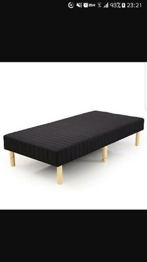 脚付き マットレスベッド シングル 黒