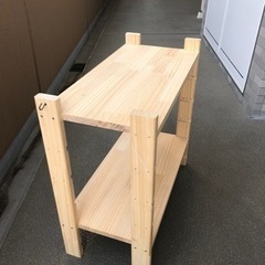 パイン材ラック★高さ調節可能な棚板2枚★の画像