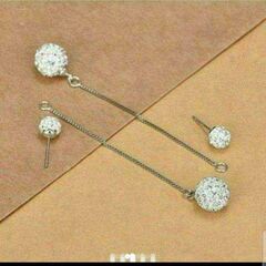 ▼j←←←m1-3番     2wayクリスタル＆クリスタルロングピアス       202208040759の画像