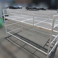 ニトリ スチールミドルベッド(セパタN WH)  シングル ホワイト 中古【自社配送は札幌市内限定】店頭お引き取り歓迎の画像