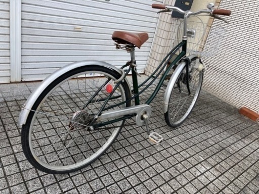 【26インチ自転車】変速なし　T字ハンドル　グリーン　若林自転車　唐崎店　SALE❗️