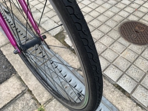 値下げ　??　クロスバイク　OSSO フレーム　アルミ　700cx28 シマノ3x8変速　紫