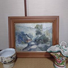絵画 花瓶 剣山 油絵 フラワーベース 活け花 生け花 花びん 飾り絵
