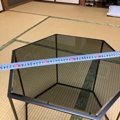 カッシーナ 六角形 ガラス テーブル コーヒーテーブルの画像