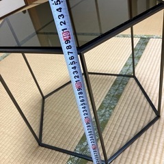 カッシーナ 六角形 ガラス テーブル コーヒーテーブルの画像