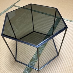 カッシーナ 六角形 ガラス テーブル コーヒーテーブル