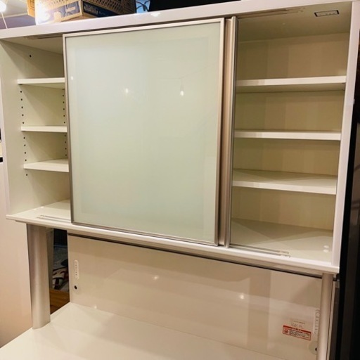 【売約済み】　【25万円】綾野製作所　キッチンボード  食器棚　カップボード　ホワイト　メラミン　モイス　スムーズクローサー　ゆっくり