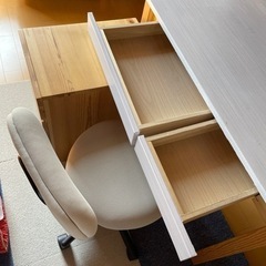 お話中です………無印良品 机、回転椅子、キャビネット3点セット