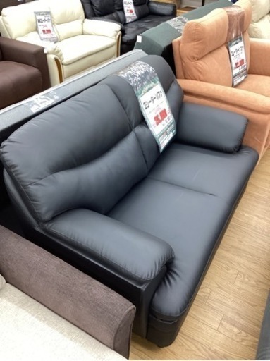 KH-14【新入荷　アウトレット】2シーターソファ　黒