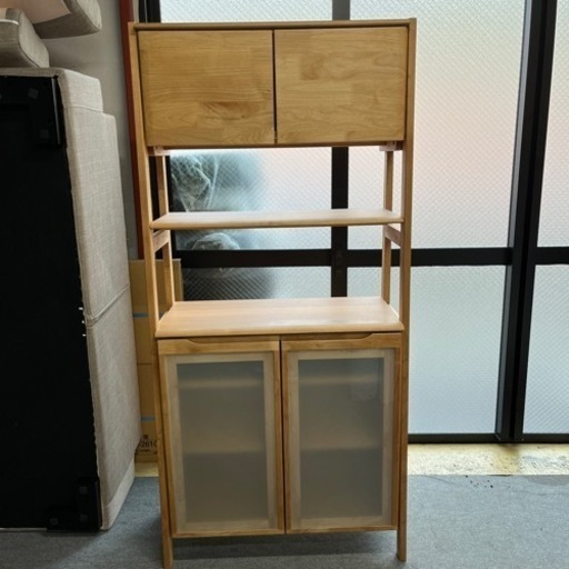 【中古美品】木目調 食器棚 収納あり