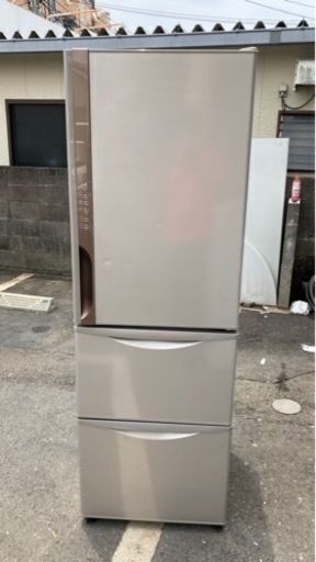 【SALE】46,800⇒43,800　日立 HITACHI 自動製氷付　3ドア冷蔵庫　R-K380HVT リサイクルショップ宮崎屋　佐土原店22.6.9F