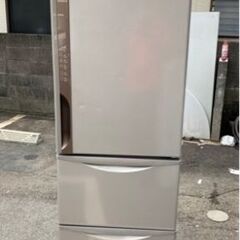 【SALE】46,800⇒43,800　日立 HITACHI 自動製氷付　3ドア冷蔵庫　R-K380HVT リサイクルショップ宮崎屋　佐土原店22.6.9F